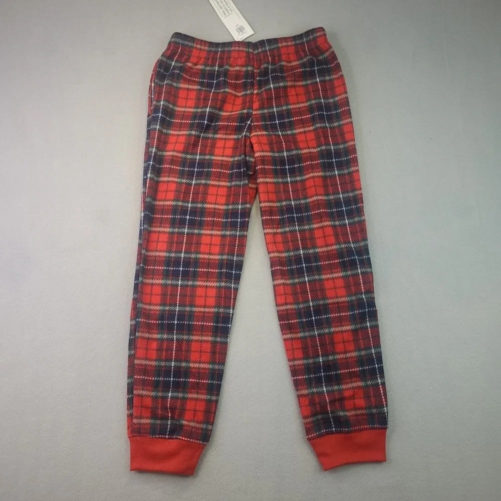 Old Navy Unisex Youth Size 8 Red Green Plaid Flannel Pocketed Pajama Pants NWT‎